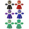 Kids Girls Cheerleading Costume Children Classic Uniform Outfit Set with Pom-poms Halloween Costume