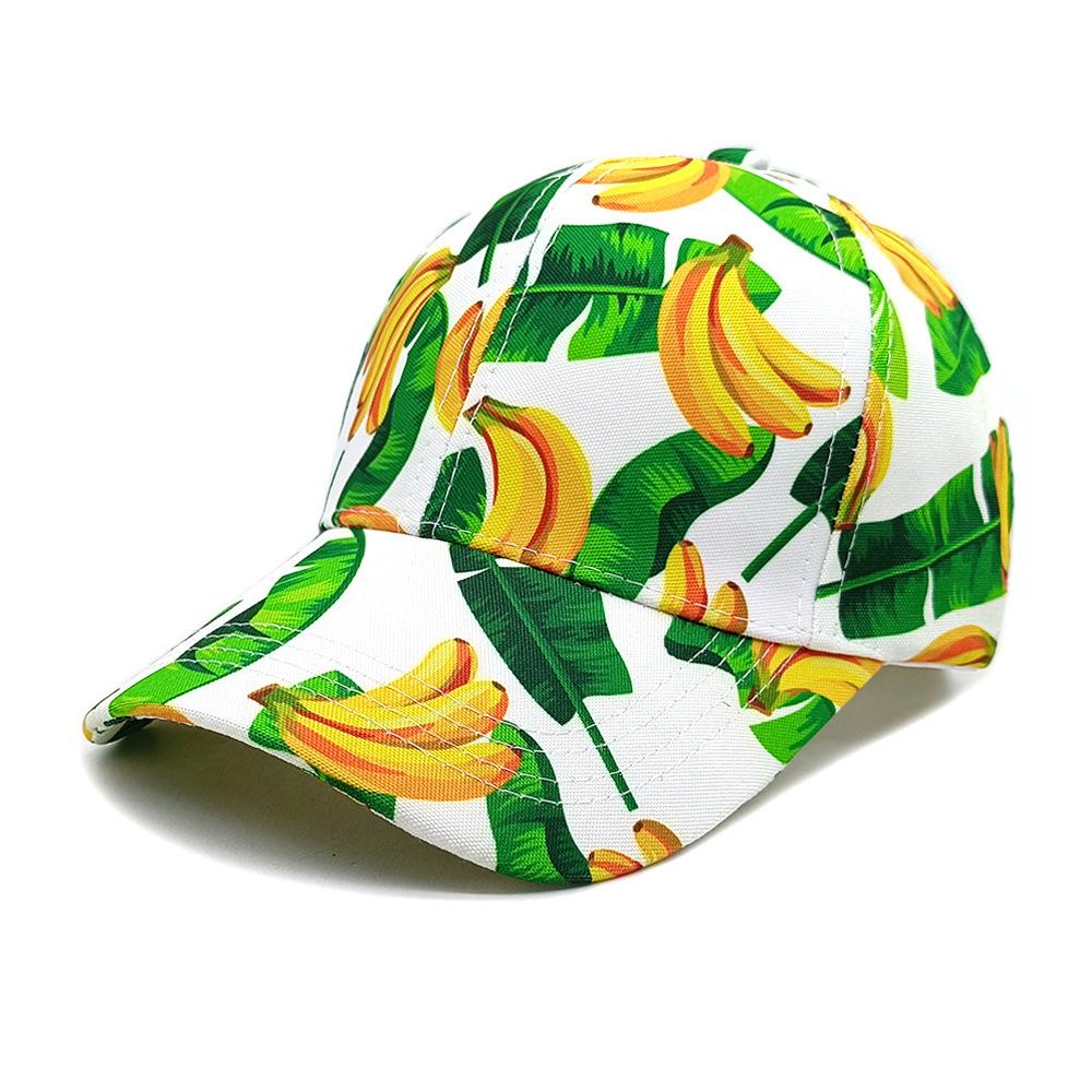 Spring/Summer Fashion Fruit Print Baseball Hat Soft Top Banana Duck Tongue Hat Unisex Pop Avocado Sunshade Duck Cap
