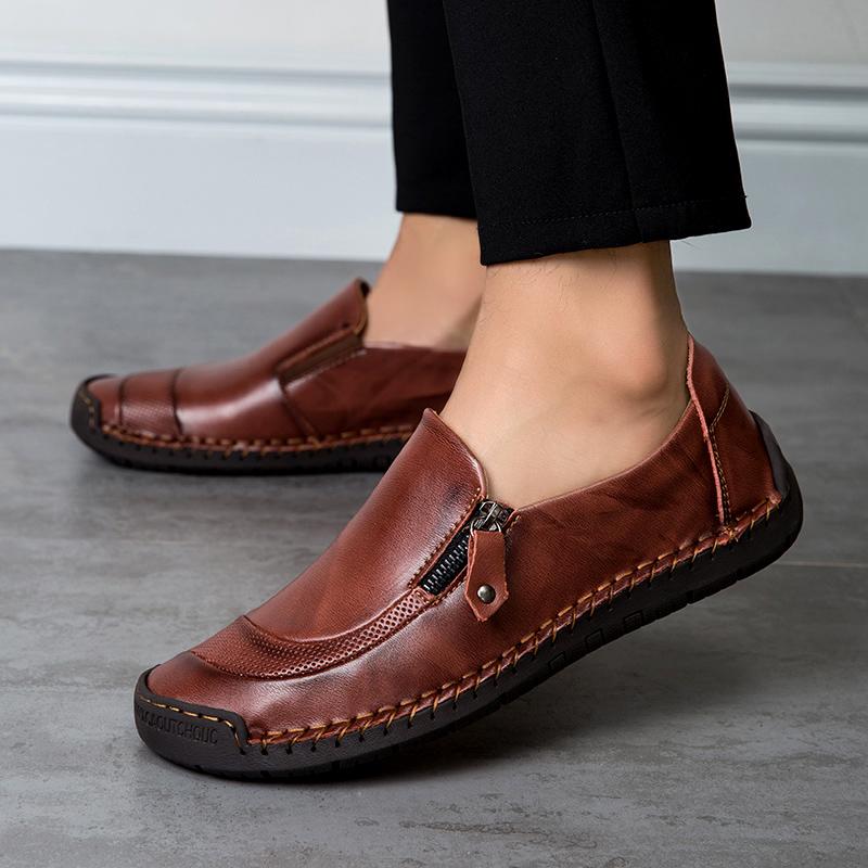 Мужская обувь ручной работы, повседневная кожаная обувь, мужские лоферы, удобная прогулочная обувь для вождения, мокасины, мужская обувь на плоской подошве
