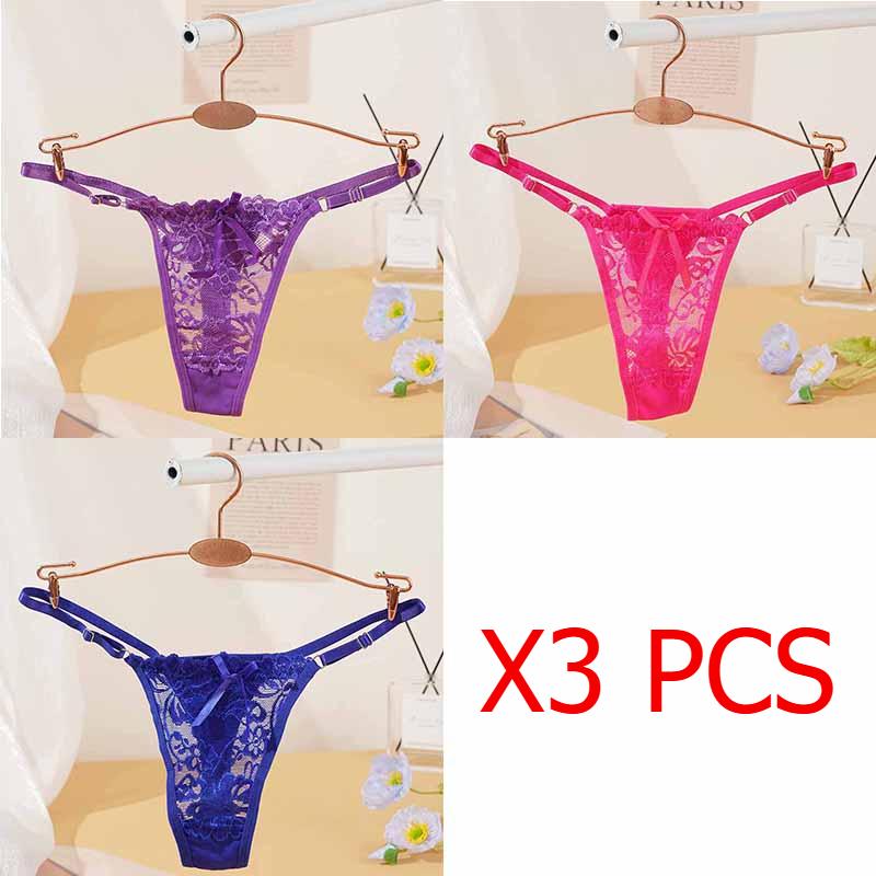 Adjustable Lace Thongs Panties Women's Sexy Lace Underwear Ultra-thin Seamless Thong Underpants Lingerie