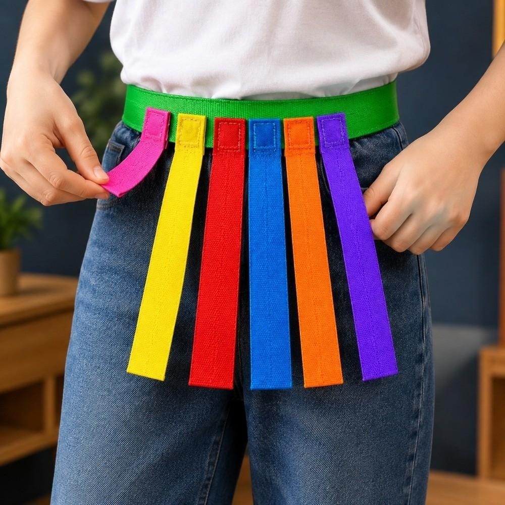Fashion Outdoor Funny Game Toy Belt Multicolors Pulling Tail Kindergarten Collective Game