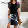 Streetwear Casual Flower 3D Printed A-Line Dress For Women Mini Dresses Summer Fashion O-Neck Short Sleeve Female Clothes