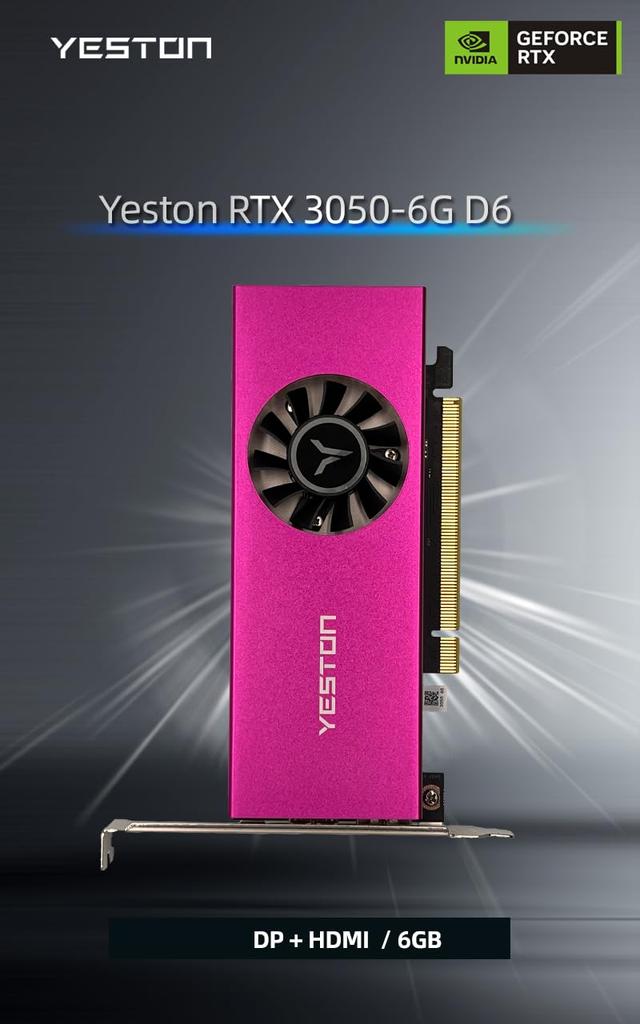 Yeston GeForce RTX 3050 6GB GDDR6 Низкопрофильная Мини-видеокарта (с полувысотной остановкой)
