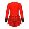 Kids Girls Halloween Cosplay Circus Ringmaster Dress Up Costume Sequins Jazz Dance Wear Leotard Dress