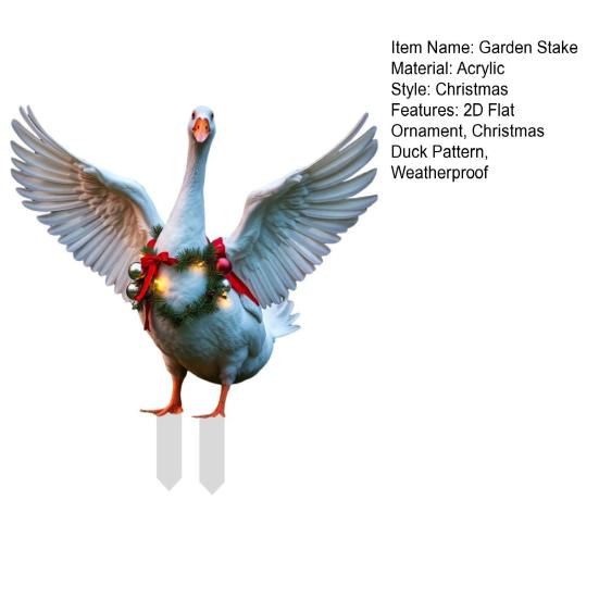 Рождественская утка садовый колышек плоский акриловый двор художественный знак украшения водонепроницаемый уличный рождественский колышек для