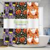 Halloween Pattern Shower Curtain Set For Bathroom Decoration Washable Polyester Fabric With Haunted House Ghost Design In Multip