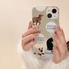 Ins милый зеркальный противоударный чехол с изображением милого кота Happy, милый чехол для телефона Iphone 13 12 Promax 14 Pro Max 11 Xsmax Xr X 7 8 Plus