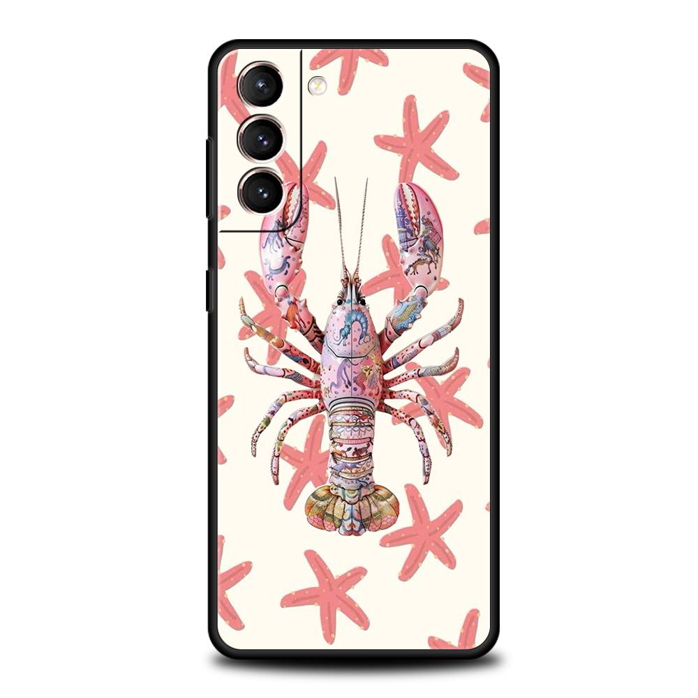 Чехол для телефона для Samsung Galaxy S25 Edge S24 S23 S22 S20 S21 FE Ultra S10 S10E Plus Мягкий ТПУ Морская жизнь, Крабы, Омары