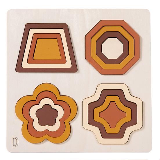 Wooden Geometry Puzzle Board Game Preschool Color Learning Geometric Shape Matching