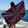 Purple Lime Geometric Tunnel Beach Towel Ultra-fine Fiber Quick Drying Absorbent Beach Swimming Vacationvacation Essentials Gift
