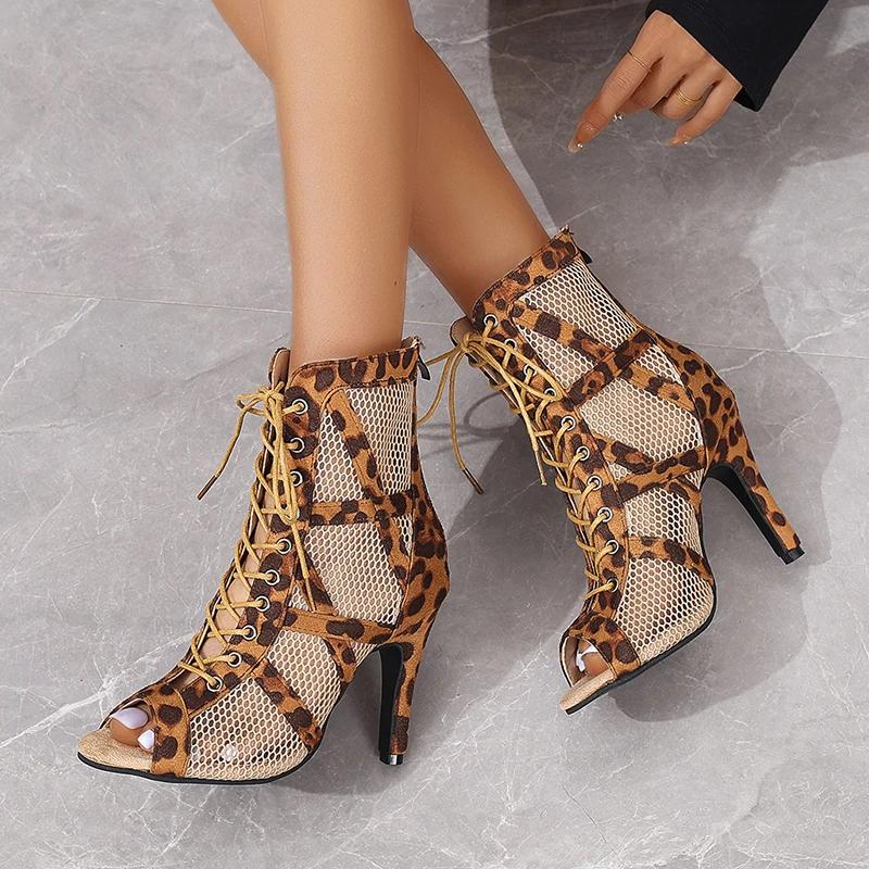 Женские балетки, новые сексуальные дышащие модные сетчатые сапоги с глубоким носком, женские летние элегантные босоножки на высоком каблуке