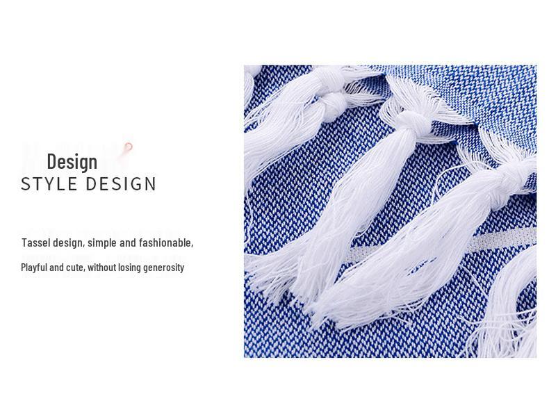 Минималистичное полотенце для ванной с полосками и кисточками - Мягкое, Впитывающее, Плотное и Большое для пар