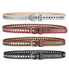 Y2K PU Leather Belt Adjustable Waist Belt Personality Rivet Waistband  Jeans