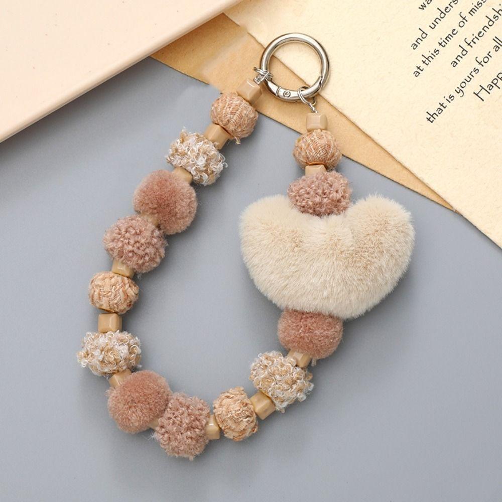 Soft Loveheart Beaded Keychain Colorful Loveheart Beaded Bracelet Female Lady Girl