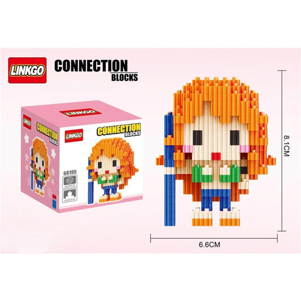 Linkgo Соединяемые Строительные Блоки One Luffy Chopper Piece Boa Franky Zoro Nami Robin Jinbei Brook 3D Модель Мини Фигурка Кирпичик Игрушка