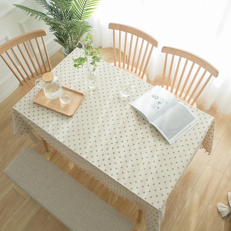 Набивная хлопковая и льняная бытовая скатерть, украшение для полотенца, кисточка, прямоугольная пыленепроницаемая скатерть