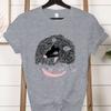 Opossum Lover Short Sleeve T-shirt Crew Neck Angry Possum Graphic T Shirts Women Funny Retro Opossum Street Cats Classic Tops