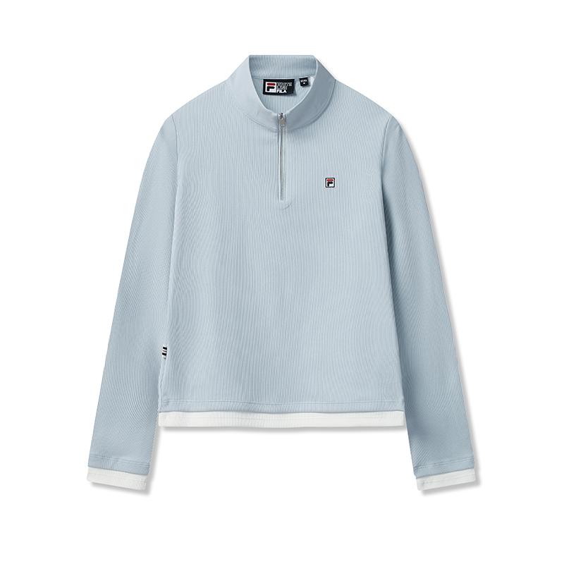 Fila Наследие Простой Повседневный Приятный к коже Мягкий Эластичный Трикотаж с длинным рукавом Женские топы F11W548204FLB