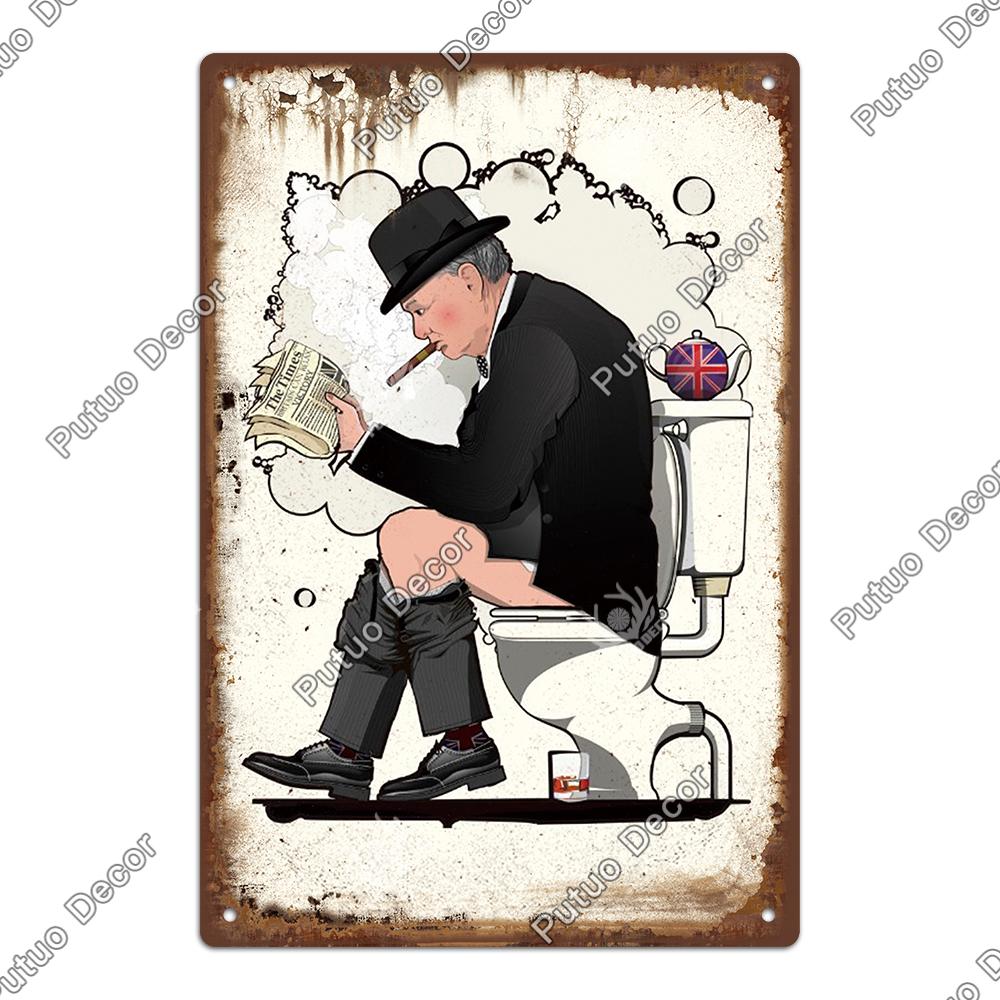 Декор 1 шт. Металлический Знак для Туалета - Ретро Жестяная Ванная Комната Табличка Настенные Плакаты Украшения