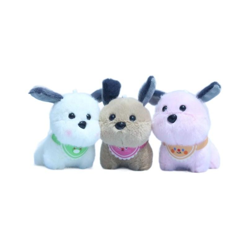 Charming Cartoon Style Plush Dog Pendant Keychain Fluffy Doll For Kids And Collectors