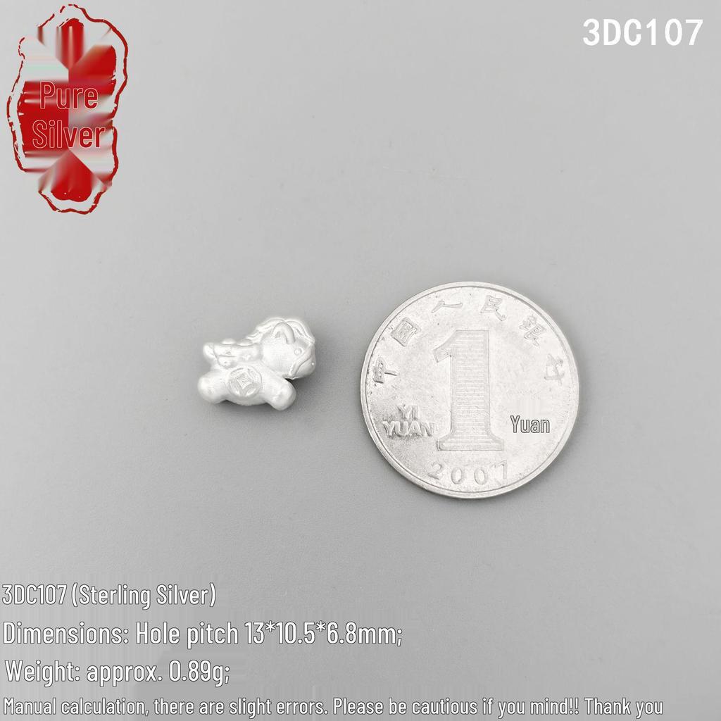 Стерлинговое серебро Ручная работа Зодиакальный конь 3D бусины: Универсальные плетеные веревочные аксессуары для бижутерии – Браслеты, подвески и бусины-разделители