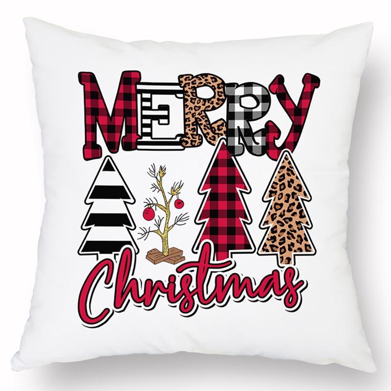 Новая Рождественская Льняная Наволочка с Принтом Домашний Диван Гостиная Праздничная Грязеотталкивающая Подушка