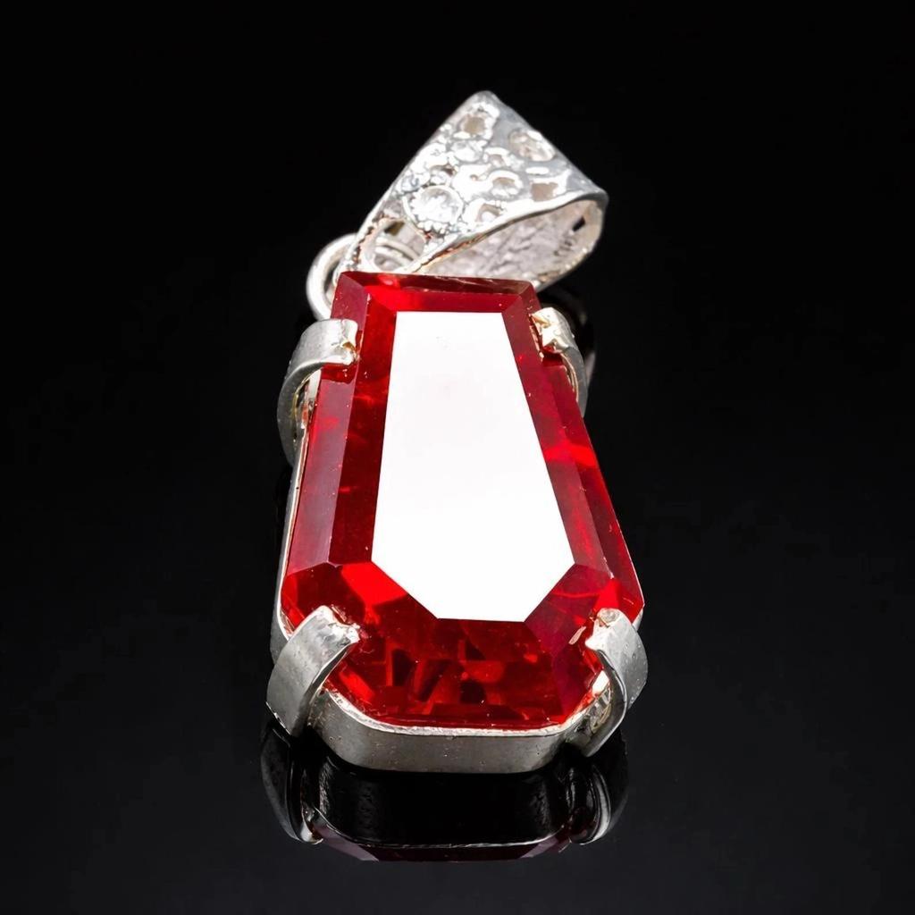 Natural Burmese Red Ruby 24 Ct Fancy Cut Pendant Certified Loose Gemstone