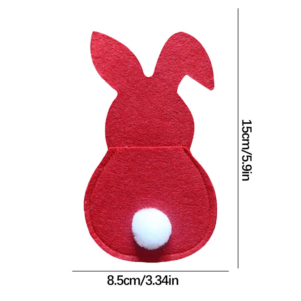 Сумка для столовых приборов «Пасхальный кролик» Набор столовых приборов «Кролик», 4 предмета, красный, зеленый, два цвета