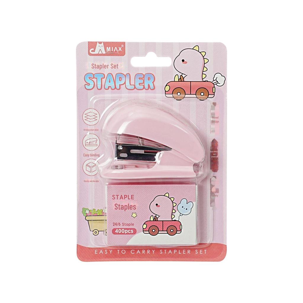 Creative Mini Dinosaur Stapler Set - Cute, Portable, Labor-Saving Binding Tool for Students