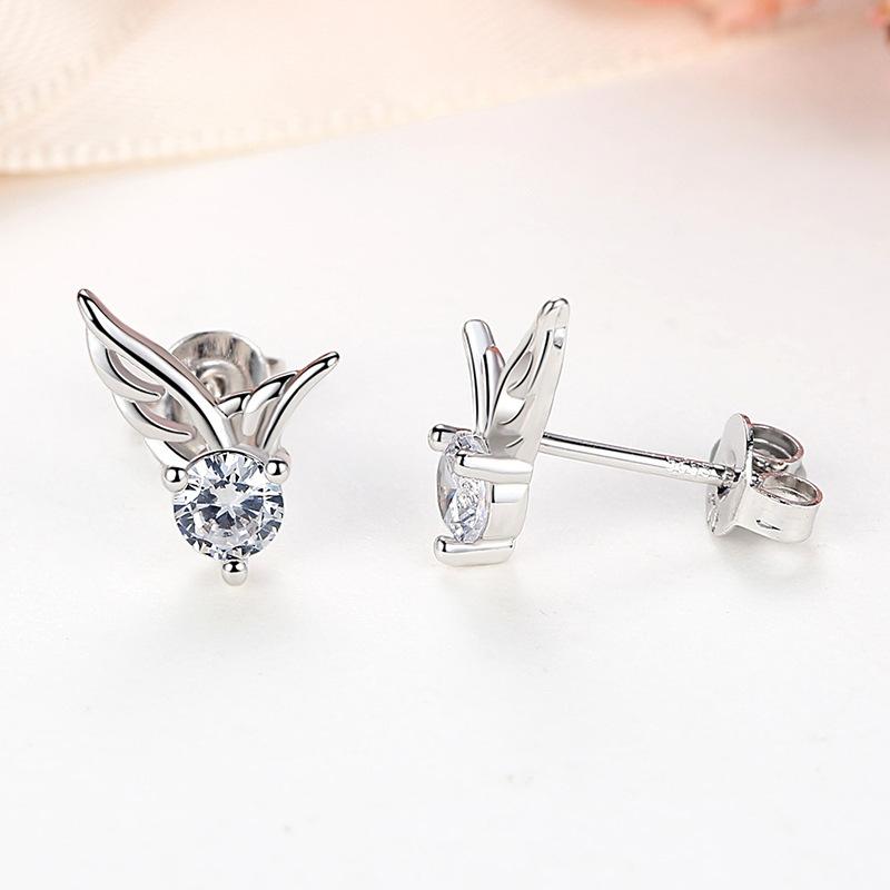 Angel Wings Earrings Female Cute Small Mini Diamond Wings Earrings Niche Design Earrings