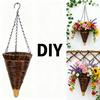 Conical Plastic Hanging Basket Planter with Stable for Beautiful Outdoor Display in Gardens Resistant to Weather and Easy to Clean