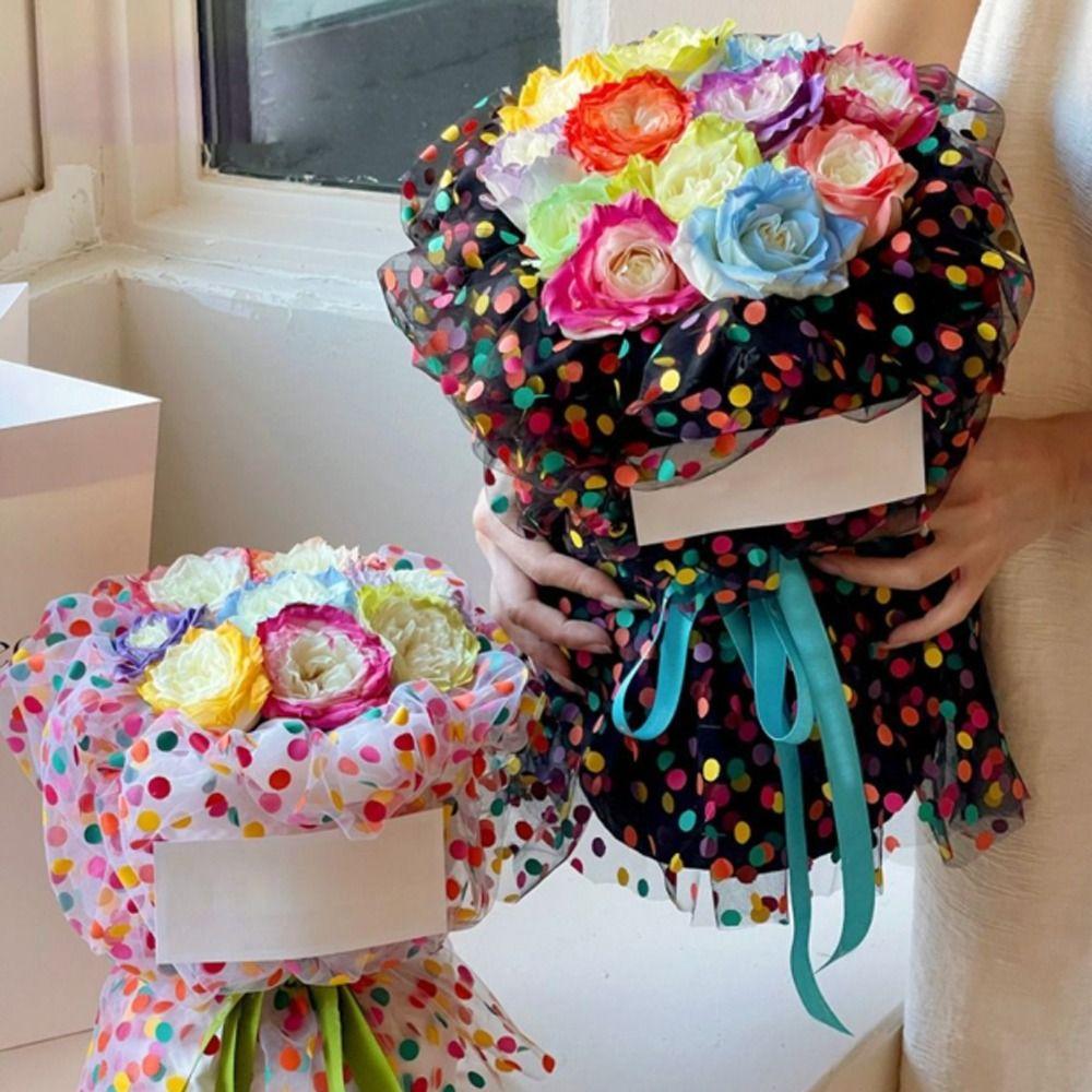 Soft Mesh Fabric Sheer Organza Gauze Creative Gift Wrapping Paper  Flower Bouquet