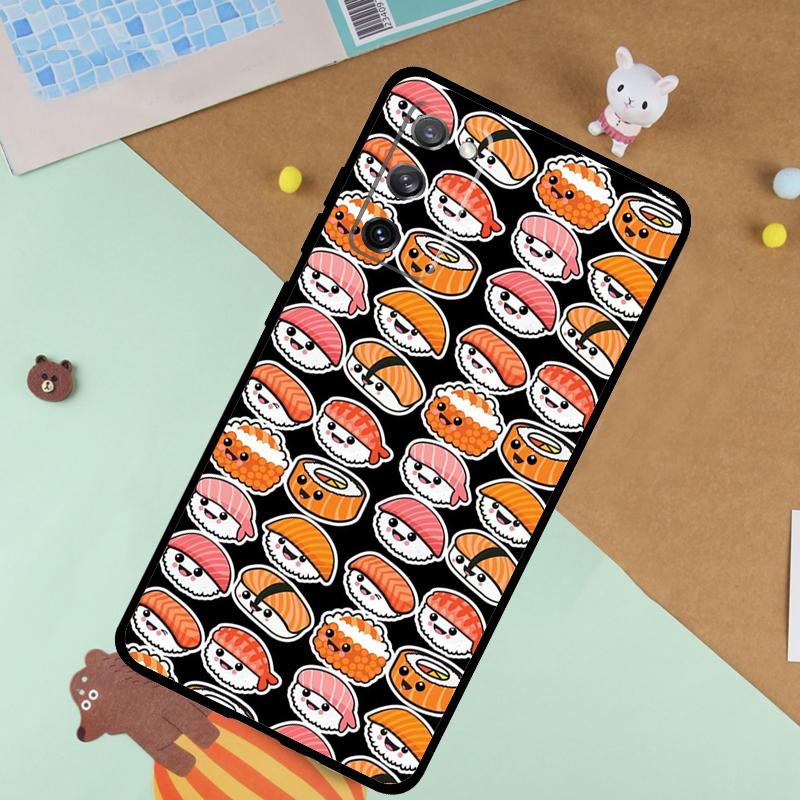 Food Sushi Soft Case For Samsung Galaxy S25 Ultra S9 S10 S20 FE S21 S22 S23 Plus S24 Ultra Funda Cover