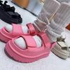 Thick-soled Lazy Velcro Casual Sandals Women's 2025 Summer New Small Height Increase Beach Cool Slippers Outside
