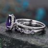 Очаровательный набор колец с кубическим цирконием грушевого фиолетового цвета для женщин, для свадьбы, вечеринки, темпераментный, элегантный, аксессуары для леди, модная бижутерия