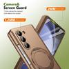 Hinge Protection With Front Glass Screen Film Magnetic 360° Rotating Integrated Alloy Stand Case For Galaxy Z Fold 5 6 7 8 Ultra