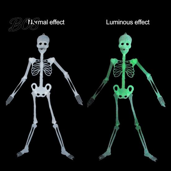Lightweight Plastic Bone Decor Halloween Glow Skeleton Decor, 90cm-1.5m Fluorescent Fake Skull Prop for Reusable Horror Party Favors Haunted