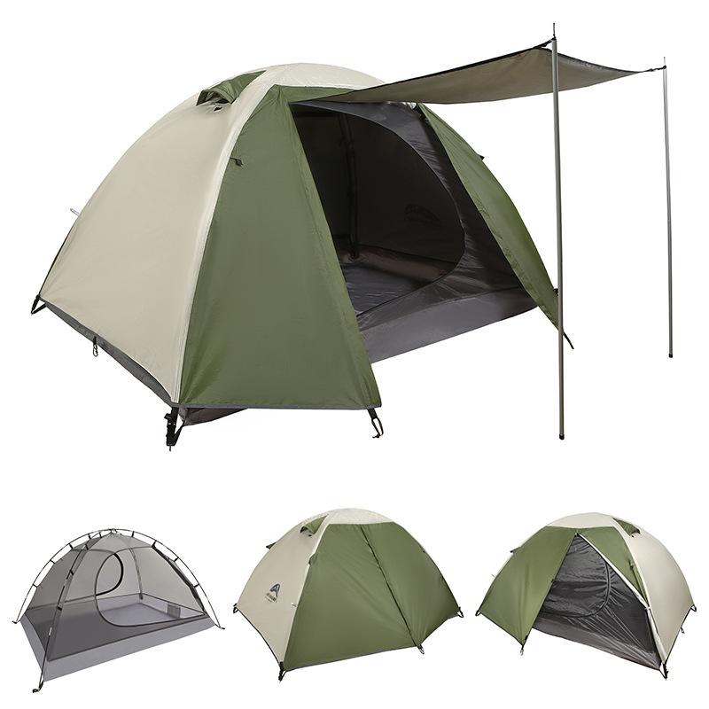 Outdoor Hand Camping Tent Camping Double-Layer Rain-Proof Windproof Thickening Mountaineering Ultra-Light Portable