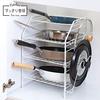 Tenma Rust-resistant, Durable Frying Pan Rack for Neat Storage of Various Sizes. Diagonal Design for Easy Access. Kitchen Under-sink Frying Pan Rack,