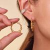 Серьги из нержавеющей стали с бамбуковым узлом Qiong Yao - Позолоченные PVD, модные, сохраняющие цвет серьги для женщин