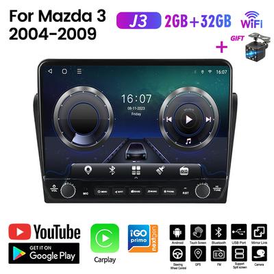 10-дюймовый Android-стерео 2Din радио для MAZDA 3 2004-2009 с кнопочной ручкой мультимедийный видеоплеер GPS-навигация Carplay 2 + 32 ГБ