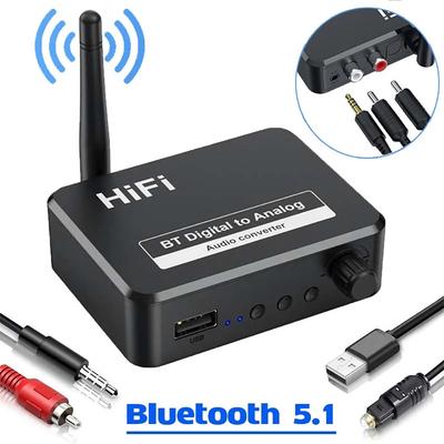 Bluetooth 5,1 приемник U-диск цифро-аналоговый аудиоконвертер Spdif оптическое волокно до 3,5 мм AUX 2 RCA усилитель динамик автомобильный комплект