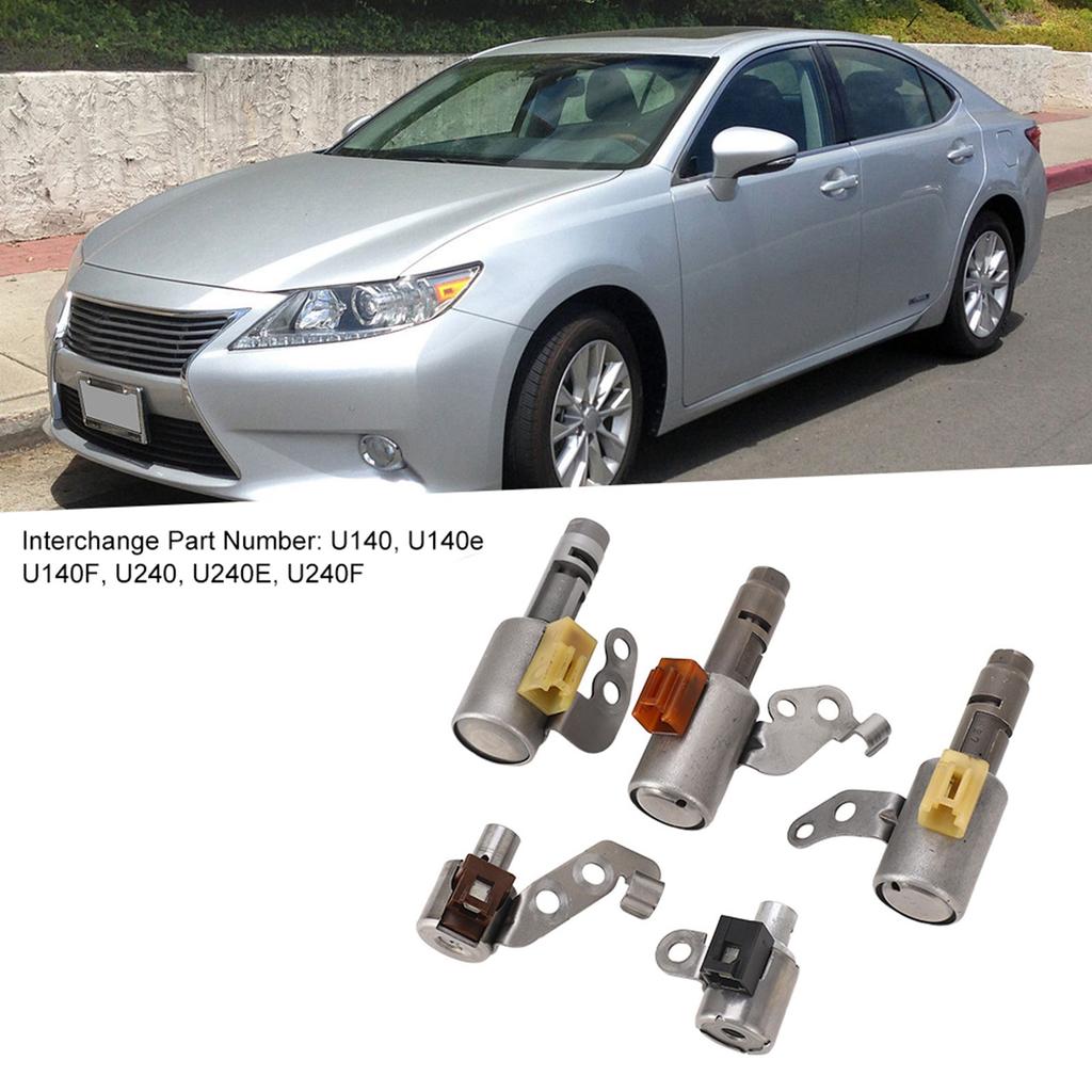 5pcs Transmission Gearbox Solenoid Valve U140 Fits for RAV4 4 SP AWD L4 2.0 2.4L U140F