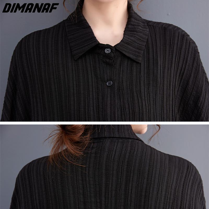 Dimanaf 2023 Plus Size Summer Women Blouse Bat Chiffon Solid Lady Tops Tunic Tees Shirt Oversize Loose Casual Clothing Green