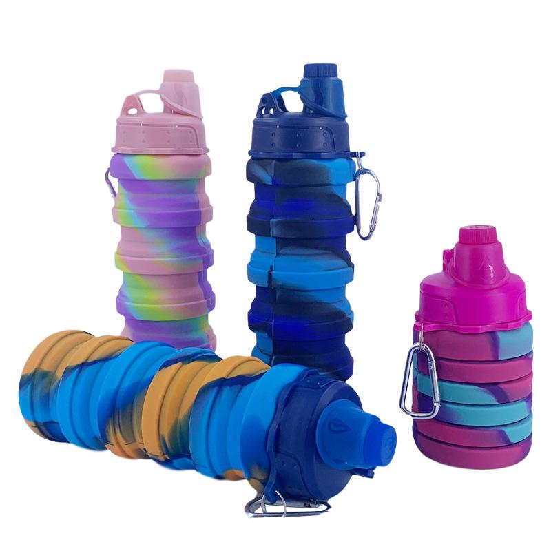 Портативная силиконовая бутылка для воды, креативная складная силиконовая чашка для езды на открытом воздухе, деловая подарочная чашка
