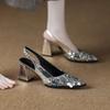 Мода Женская Обувь на Высоком Каблуке Туфли-Лодочки Сандалии Платье Шлепанцы 2025 Лето Роскошный Бренд Вечеринка Массивная Обувь Mujer Слайды Zapatos
