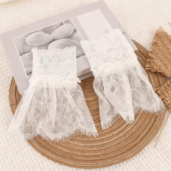 Ruffle Collar And Cuffs Clown Ruffle Collar White Black Lace Jabot Retro Victorian Collar for Cosplay Halloween Costume Party Accessory