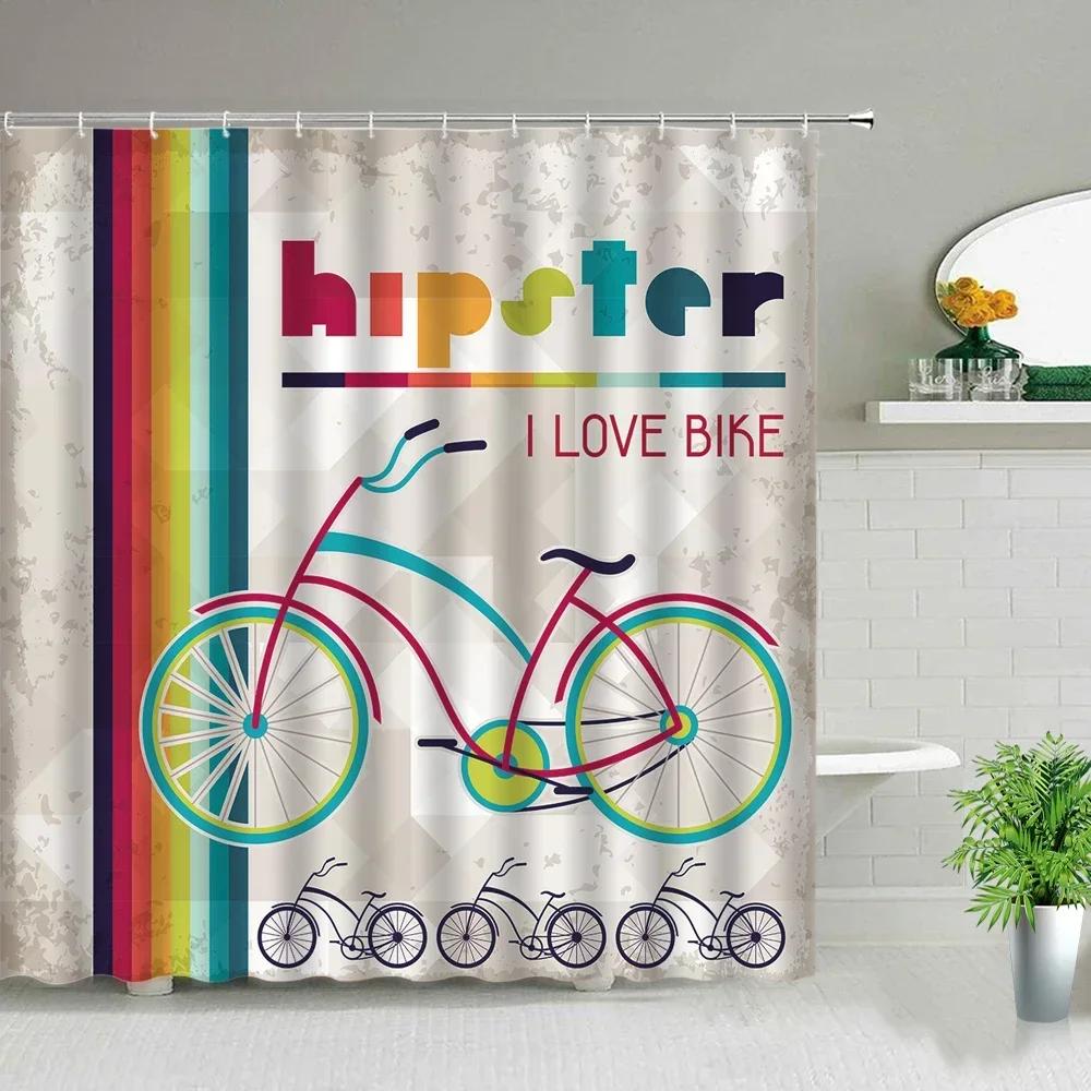 London Big Ben Shower Curtain European Style Red Tram Telephone Hall Scenery Old Newspaper Bath Screen Bathroom Curtain Box