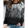 Women's Sweatshirt Polyester Leopard Street Dailywear Print Casual Crew Neck Long Sleeve Micro-elastic Fall Winter