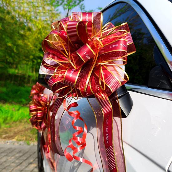 10Pcs Pull Bow Ribbon Romantic Car Pull Bows Hand-pulled Ribbon for Gift Packing Weddings Parties Decoration
